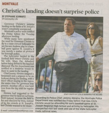 Governor’s Landing Doesn’t Surprise Police